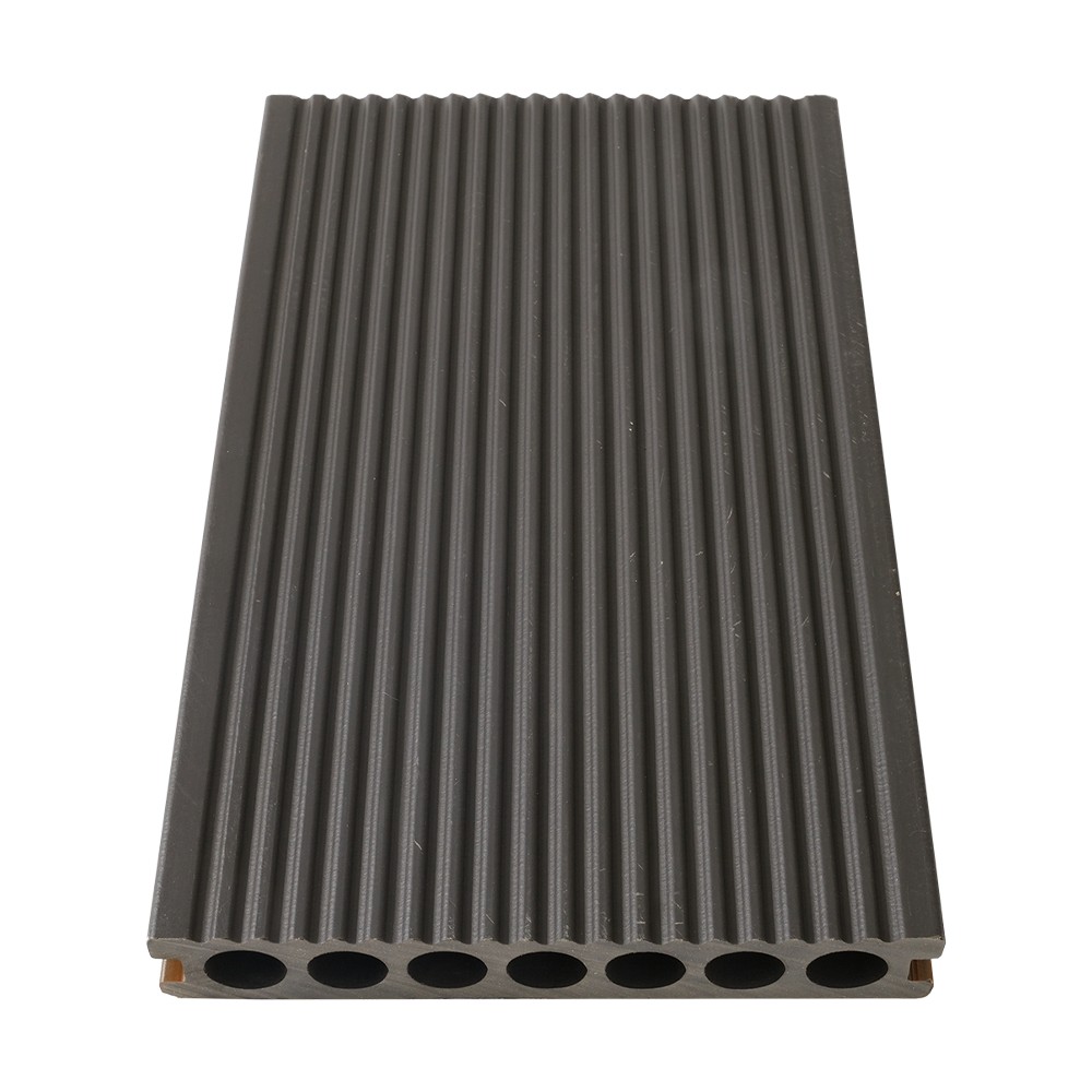 Decking WPC Penyemperitan Bersama Tujuh Lubang（Garis Halus Sebelah Tunggal）