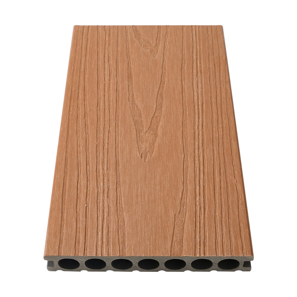 Decking WPC Penyemperitan Bersama Tujuh Lubang（Tekstur Kasar Sebelah Tunggal）