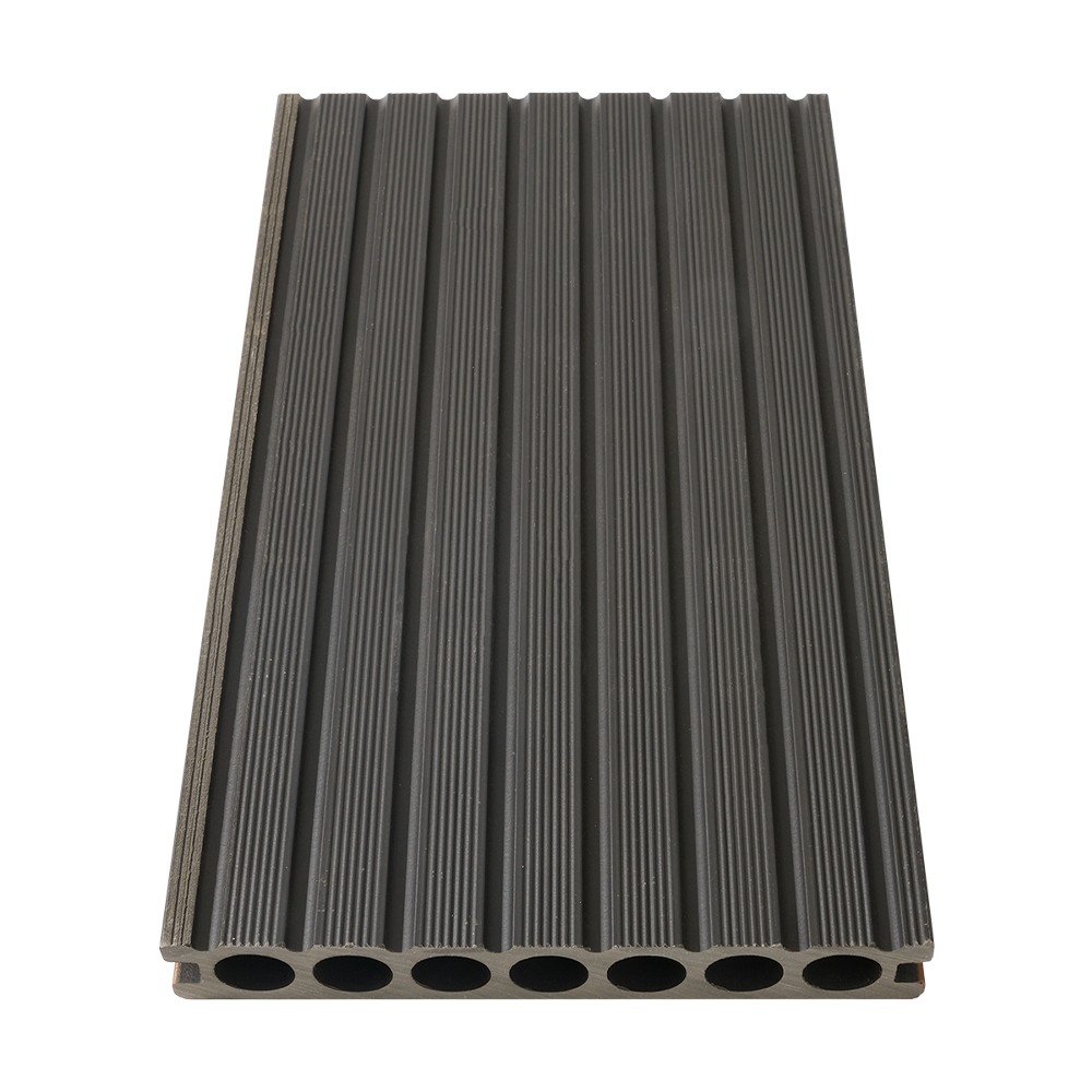 Decking WPC Penyemperitan Bersama Tujuh Lubang（Tekstur Kasar Sebelah Tunggal）
