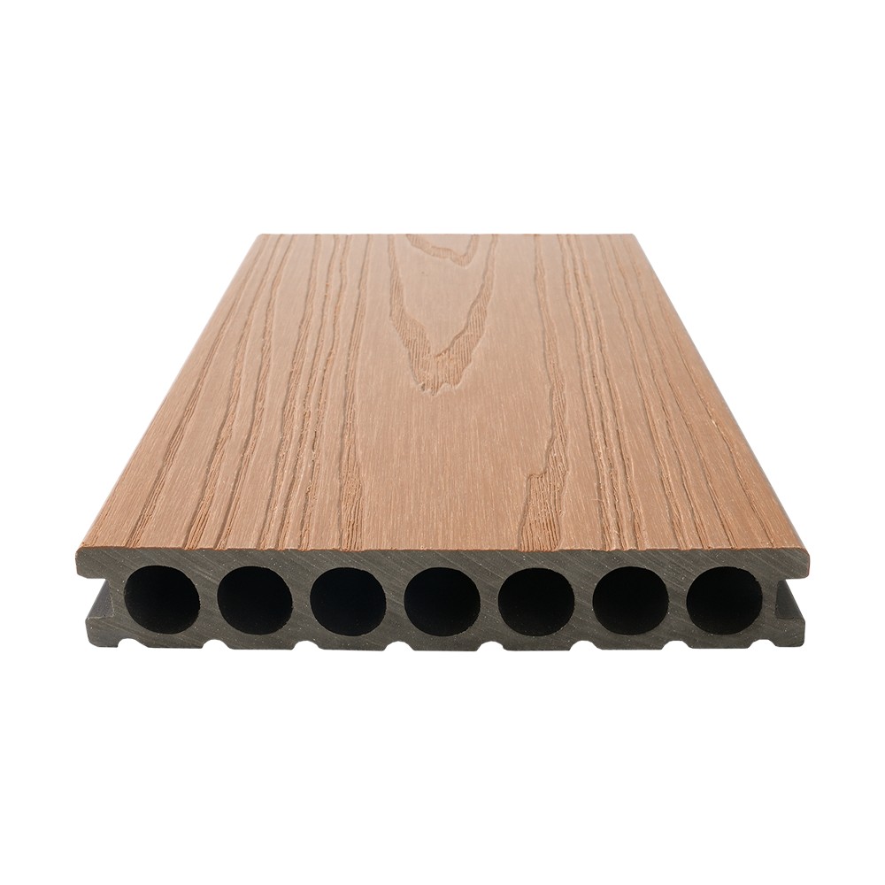 Decking WPC Penyemperitan Bersama Tujuh Lubang（Tekstur Kasar Sebelah Tunggal）
